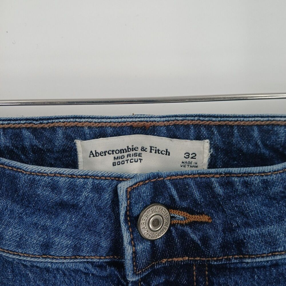 Abercrombie & Fitch Mid Rise Bootcut Denim Jeans Women's 32 Curve Love - Picture 4 of 5